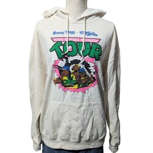 Snoop Dogg Wiz Khalifa Hoodie Mens Large White Cream High School Reunion Tour